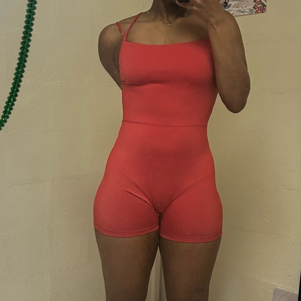 Red Pacsun Bodycon Romper Jumpsuit